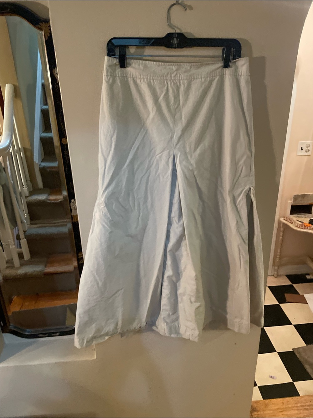 Vintage 90s J. crew Cream colored midi Skirt with pleats